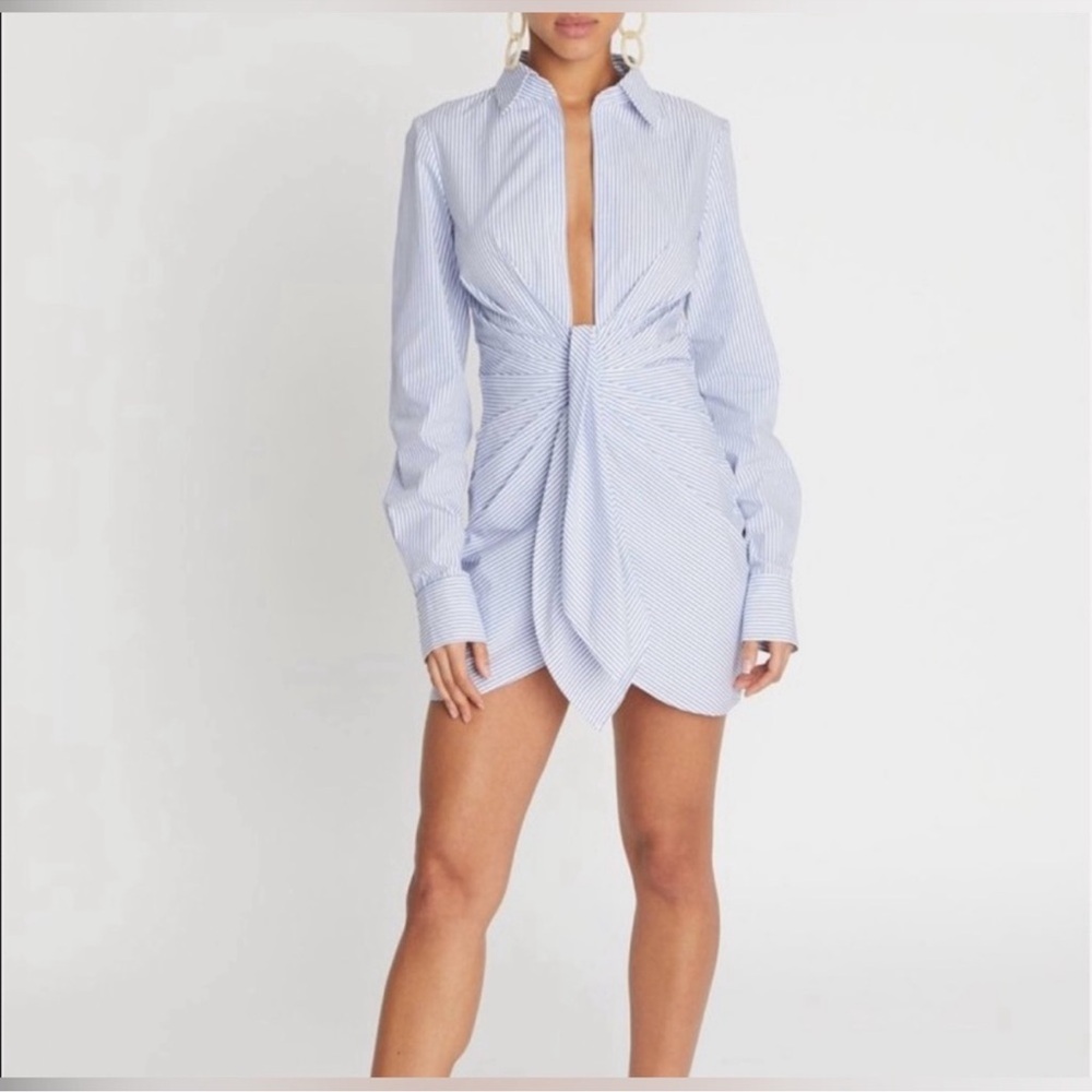 Choosy Crosby St Chic Blue Striped Long Sleeve Dress